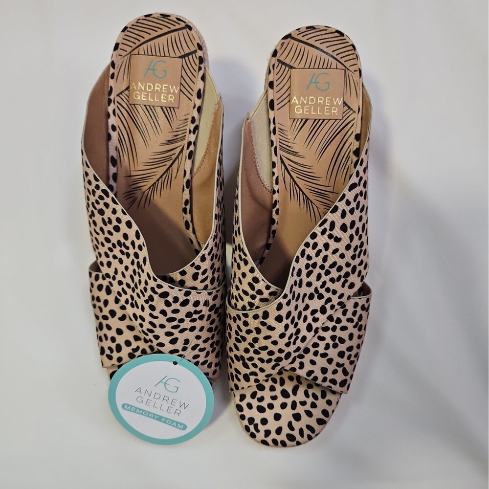 Women's Andrew Geller Leopard Print Wedge Shoes 10M